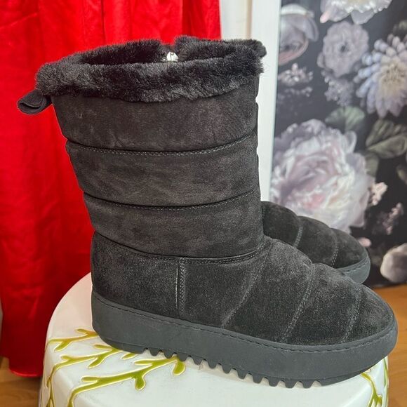 Aquatalia Alcee Quilted Suede Snow Boots/ size 5 - Picture 5 of 9